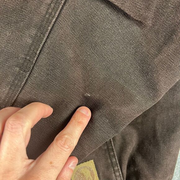 Berne Canvas Hooded Fleece Lined Full Zip Jacket Brown Men's XL Workwear - Picture 4 of 13